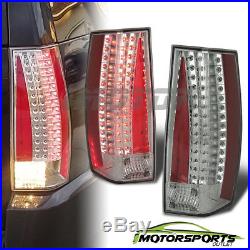 2007-2014 Cadillac Escalade ESV Chrome Euro Clear LED Brake Tail Lights Pair