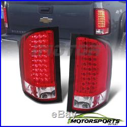 2007-2014 Chevy Silverado 1500 2500 3500 HD Red LED Rear Brake Tail Lights Pair
