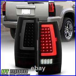2007-2014 Chevy Suburban Tahoe GMC Yukon Black Smoked Full LED Tail Lights Lamps