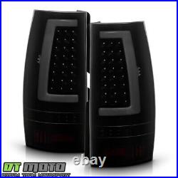 2007-2014 Chevy Suburban Tahoe GMC Yukon Black Smoked Full LED Tail Lights Lamps