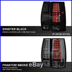 2007-2014 Chevy Suburban Tahoe Yukon SINISTER BLACK LED Rear Tail Lights Lamps
