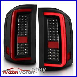 2007-2014 For Chevy Silverado 1500 2500 3500 Black LED Tail Lights Pair