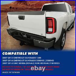 2007-2014 For Chevy Silverado 1500 2500 3500 Black LED Tail Lights Pair