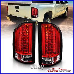 2007-2014 For Chevy Silverado 1500 2500 3500 HD Red LED Rear Brake Tail Lights