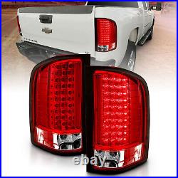 2007-2014 For Chevy Silverado 1500 2500 3500 HD Red LED Rear Brake Tail Lights