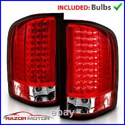 2007-2014 For Chevy Silverado 1500 2500 3500 HD Red LED Rear Brake Tail Lights
