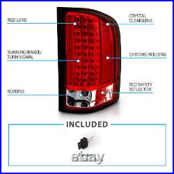 2007-2014 For Chevy Silverado 1500 2500 3500 HD Red LED Rear Brake Tail Lights