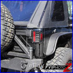 2007-2017 Jeep Wrangler JK Black LED Rear Signal Reverse Tail Lights Brake Lamps