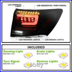 2008-2011 Subaru Impreza/WRX Sedan Black Smoke LED Tube Tail Lights Brake Lamps