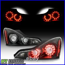 2008-2013 G37 / 14-15 Q60 Coupe Black Factory Style LED Tail Lights Brake Lamps
