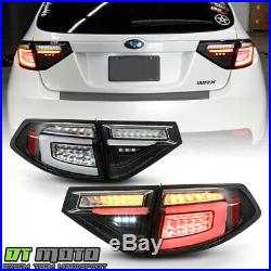 2008-2014 Subaru Impreza WRX Hatchback Black LED Tail Lights withSequential Signal