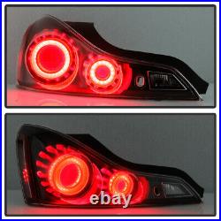 2008-2015 G37 / Q60 Coupe Black 3D LED Tube Tail Lights Brake Lamps Left+Right