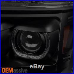2009-14 F150 Pickup Exclusive LED Halo Black Smoked Headlights+LED Tail Lights