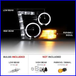 2009-18 Dodge Ram Smoke LED Tail Lights L+R Black HaLo Projector Headlight Lamp