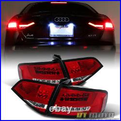 2009-2012 Audi A4 S4 Sedan Lumileds LED Red Tail Lights Brake Lamps Left+Right