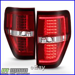 2009-2014 Ford F150 FX4 STX Red LED Light Tube Tail Lights Lamps Pair Left+Right