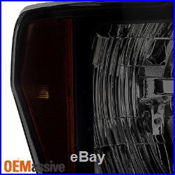 2009-2014 Ford F150 F-150 Black Smoked Headlights + LED Tail Lights Brake Lamps