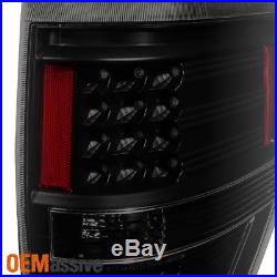 2009-2014 Ford F150 F-150 Black Smoked Headlights + LED Tail Lights Brake Lamps