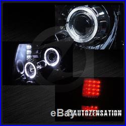2009-2014 Ford F150 Glossy Black/Smoke Projector Halo LED Headlight+Tail Light