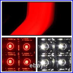 2009-2014 Ford F150 Pickup Black Full LED Tube Tail Lights Brake Lamps