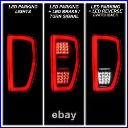 2009-2014 Ford F150 Pickup Black Full LED Tube Tail Lights Brake Lamps