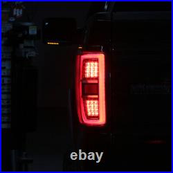 2009-2014 Ford F150 Pickup Black Full LED Tube Tail Lights Brake Lamps