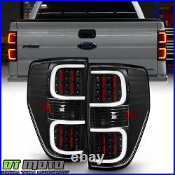 2009-2014 Ford F150 Pickup Black LED Tube Tail Lights Brake Lamps Set Left+Right