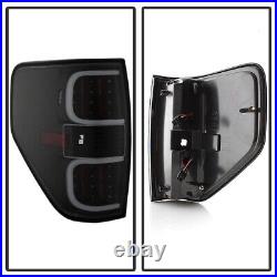 2009-2014 Ford F150 Pickup Black LED Tube Tail Lights Brake Lamps Set Left+Right