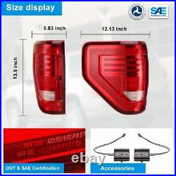 2009-2014 for Ford F150 F-150 STX XL XLT LED Tail Lights Sequential Turn Lamps