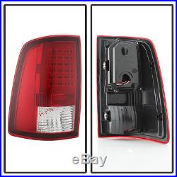 2009-2017 Dodge Ram 1500 10-17 2500 3500 Red Clear LED Tube Tail Lights Lamps