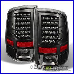 2009-2017 Dodge Ram 1500 2500 3500 Pickup LED Tail Lights Black Lamps Left+Right
