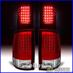 2009-2017 Dodge Ram 1500 2500 3500 Red Clear LED Tail Lights Signal Brake Lamps