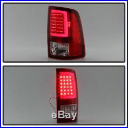 2009-2018 Dodge Ram 1500 10-18 2500 3500 Red Clear LED Tube Tail Lights Lamps