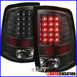 2009-2018 Dodge Ram 1500 2500 3500 Black Pair LED Tail Lights Rear Brake Lamps