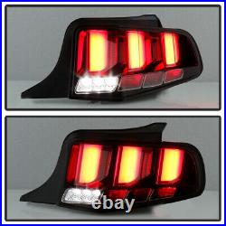 2010-2012 Ford Mustang Black LED Tube Sequential Signal Tail Lights Brake Lamps