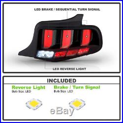 2010-2012 Ford Mustang Smoked LED Tube Sequential Signal Tail Lights Brake Lamps