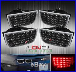 2010-2013 Chevy Camaro 4pc Rear Sequential Signal Led Tail Lights Black Housing