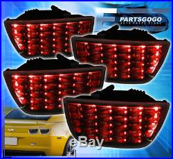 2010-2013 Chevy Camaro Lt Sequential Euro Black Housing Led Tail Lights Lamps