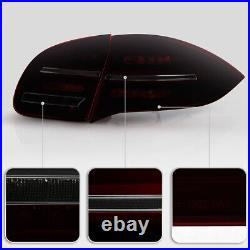 2011-2014 Porsche Cayenne 958 Red Smoked Full LED Sequential Tail Lights Lamps