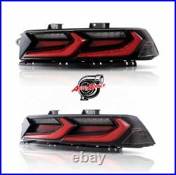 2014-2015 Chevy Camaro Velox Led Taillights Gloss Black/red Lens