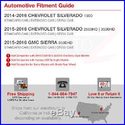 2014-2015 Chevy Silverado SINISTER BLACK LED Neon Tube Smoke Tail Lights Lamps