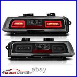 2014 2015 For Chevy Camaro LED Smoke Rear Brake Replacement Tail Lights Lamps