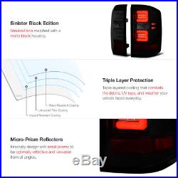 2014-2017 Chevy Silverado SINISTER BLACK LED Neon Tube Smoke Tail Lights Lamps