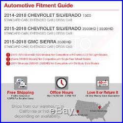 2014-2018 Chevrolet Silverado 1500 SINISTER BLACK Smoke LED Brake Tail Lights