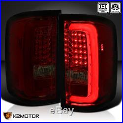 2014-2018 GMC Sierra 1500 2500 3500 Rear Brake LED Bar Tail Lights Red/Smoke