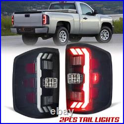 2014-2018 Gray Black Led Tail Lights For Chevy Silverado 1500/2500HD/3500HD