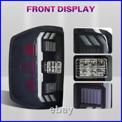 2014-2018 Gray Black Led Tail Lights For Chevy Silverado 1500/2500HD/3500HD