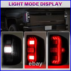 2014-2018 Gray Black Led Tail Lights For Chevy Silverado 1500/2500HD/3500HD