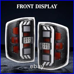 2014-2018 Shiny Black Tail Lights LED For Chevy Silverado 1500/2500HD/3500HD