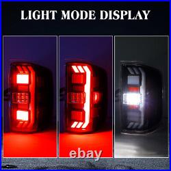 2014-2018 Shiny Black Tail Lights LED For Chevy Silverado 1500/2500HD/3500HD